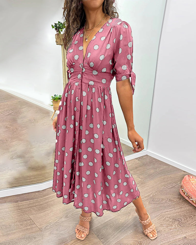 Monique™ | Elegant Kjole med Prikker