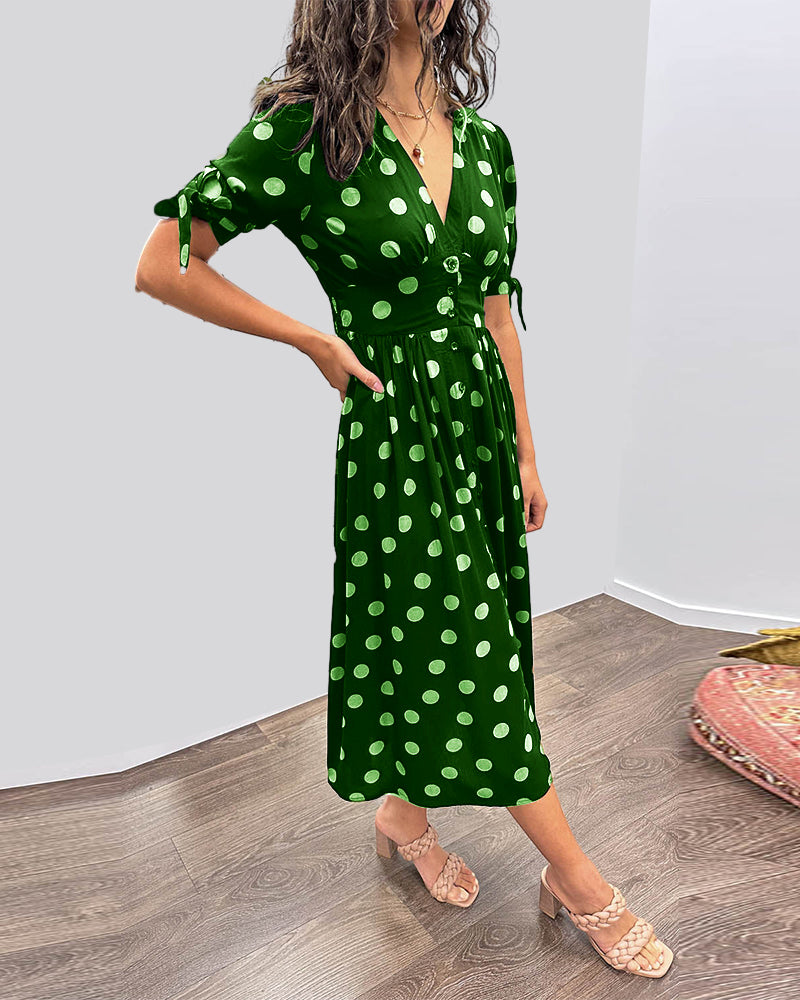 Monique™ | Elegant Kjole med Prikker