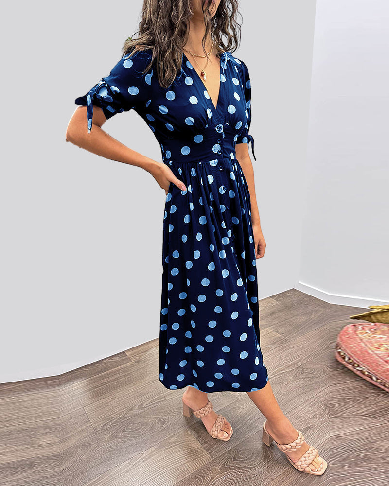 Monique™ | Elegant Kjole med Prikker