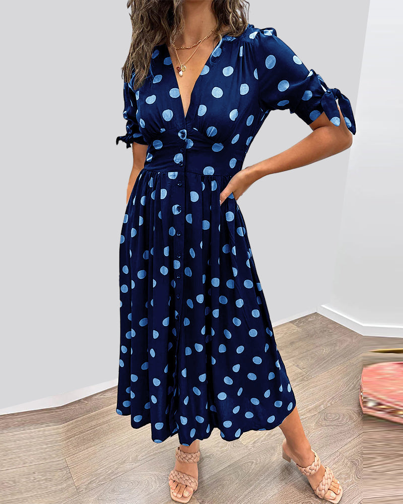 Monique™ | Elegant Kjole med Prikker