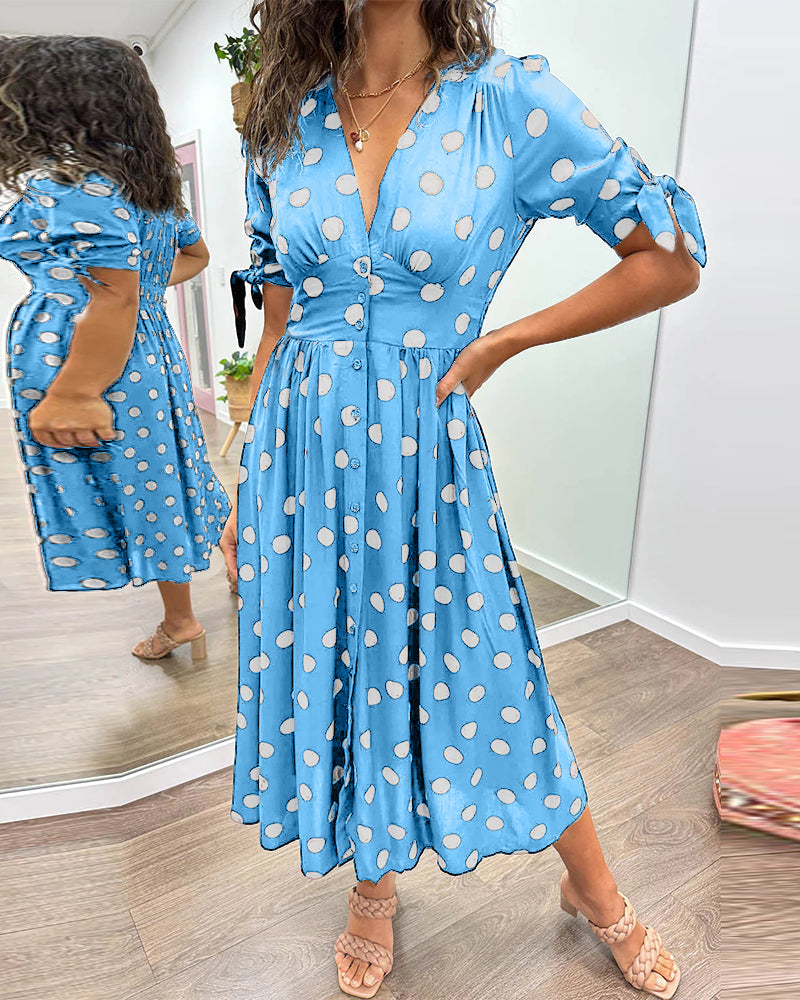 Monique™ | Elegant Kjole med Prikker