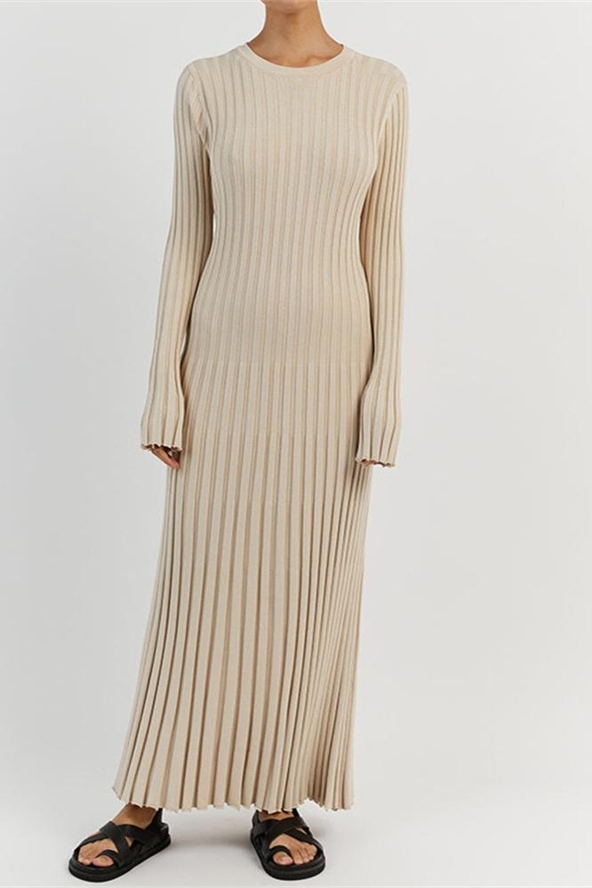 Antonia Rib Flare Maxi Strikkjole