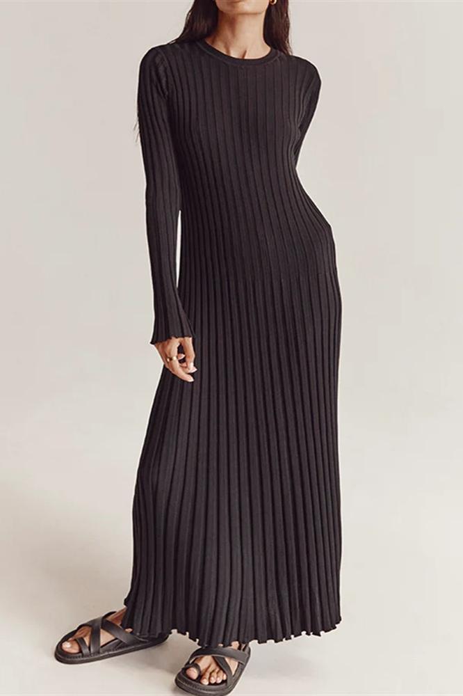 Antonia Rib Flare Maxi Strikkjole