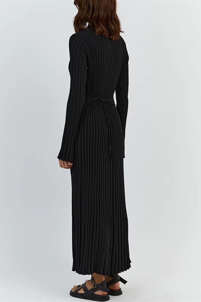 Antonia Rib Flare Maxi Strikkjole