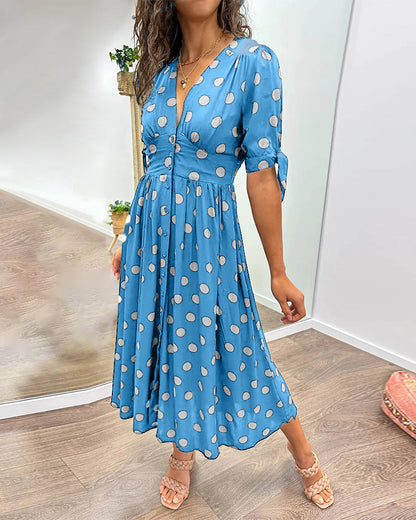 Monique™ | Elegant Kjole med Prikker