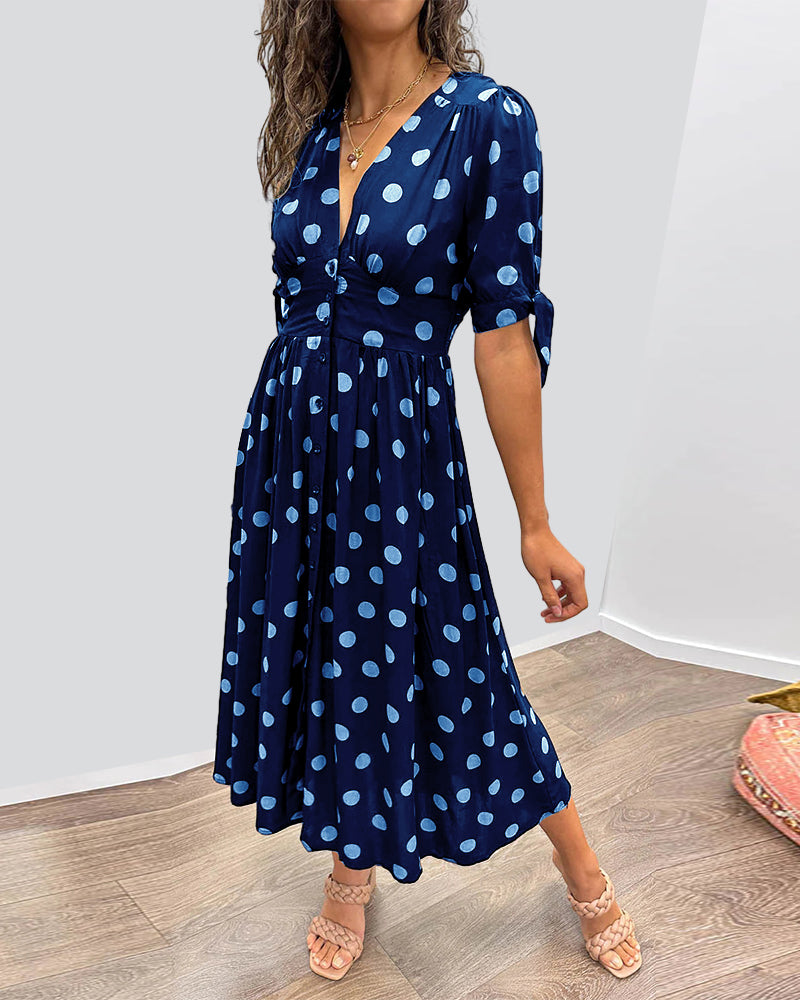 Monique™ | Elegant Kjole med Prikker