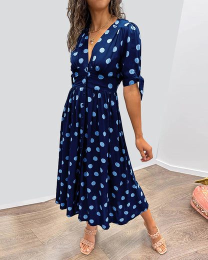 Monique™ | Elegant Kjole med Prikker