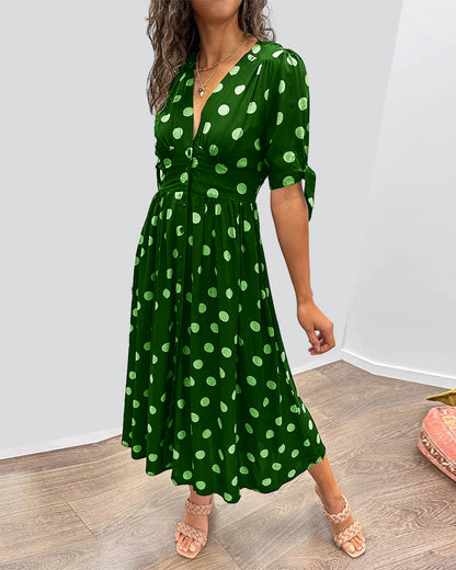 Monique™ | Elegant Kjole med Prikker