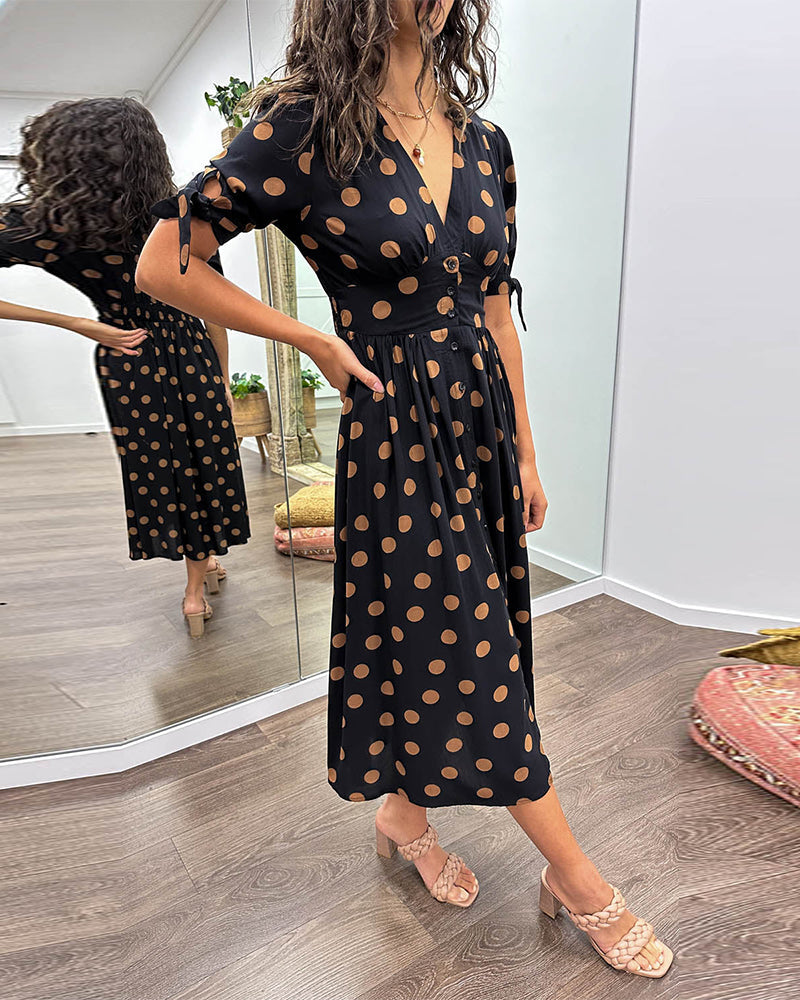 Monique™ | Elegant Kjole med Prikker