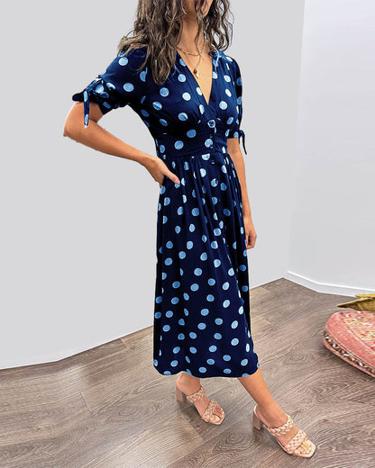 Monique™ | Elegant Kjole med Prikker