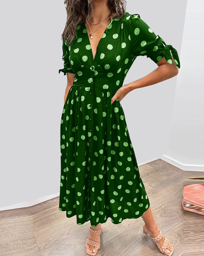 Monique™ | Elegant Kjole med Prikker