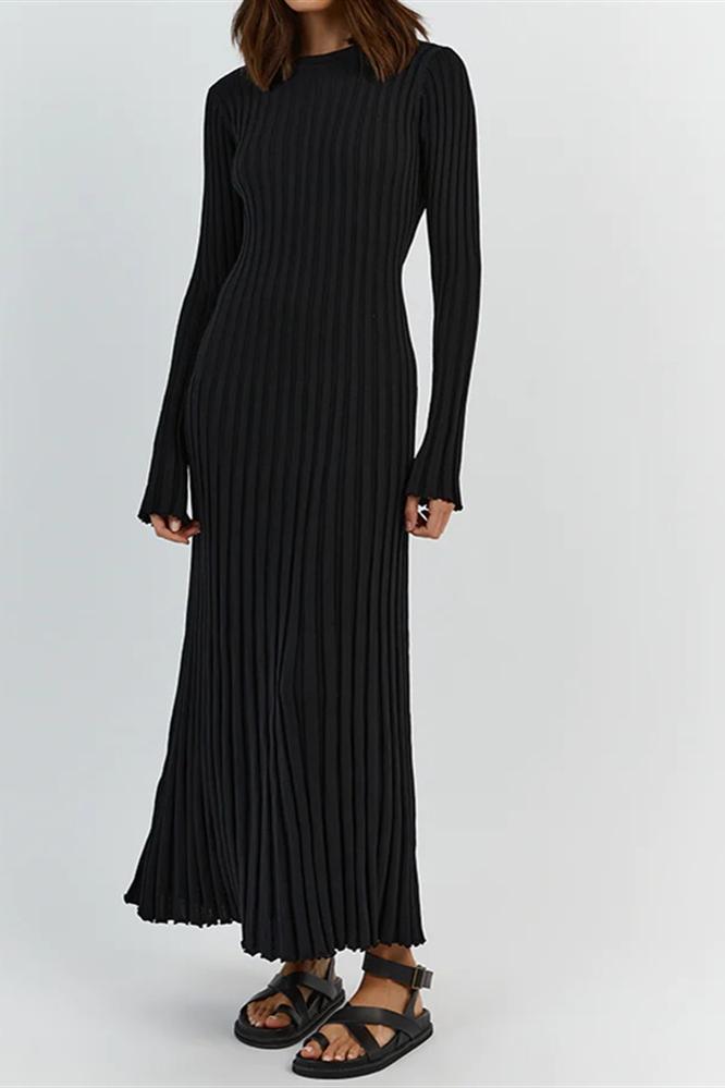Antonia Rib Flare Maxi Strikkjole