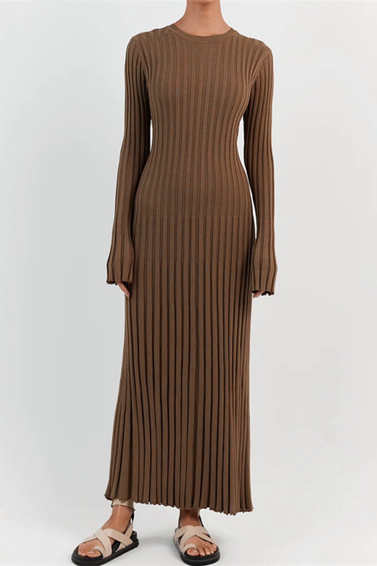 Antonia Rib Flare Maxi Strikkjole