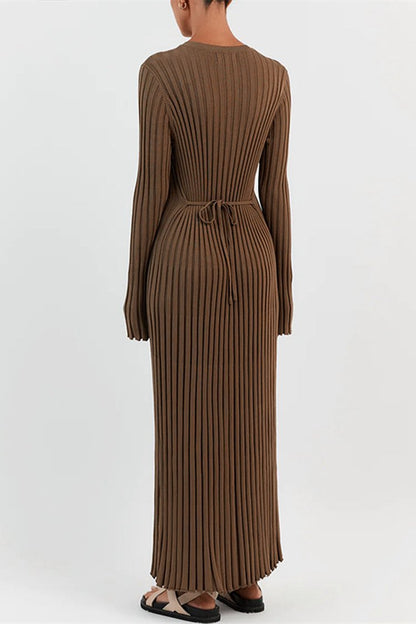 Antonia Rib Flare Maxi Strikkjole