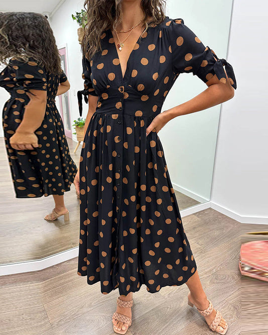 Monique™ | Elegant Kjole med Prikker