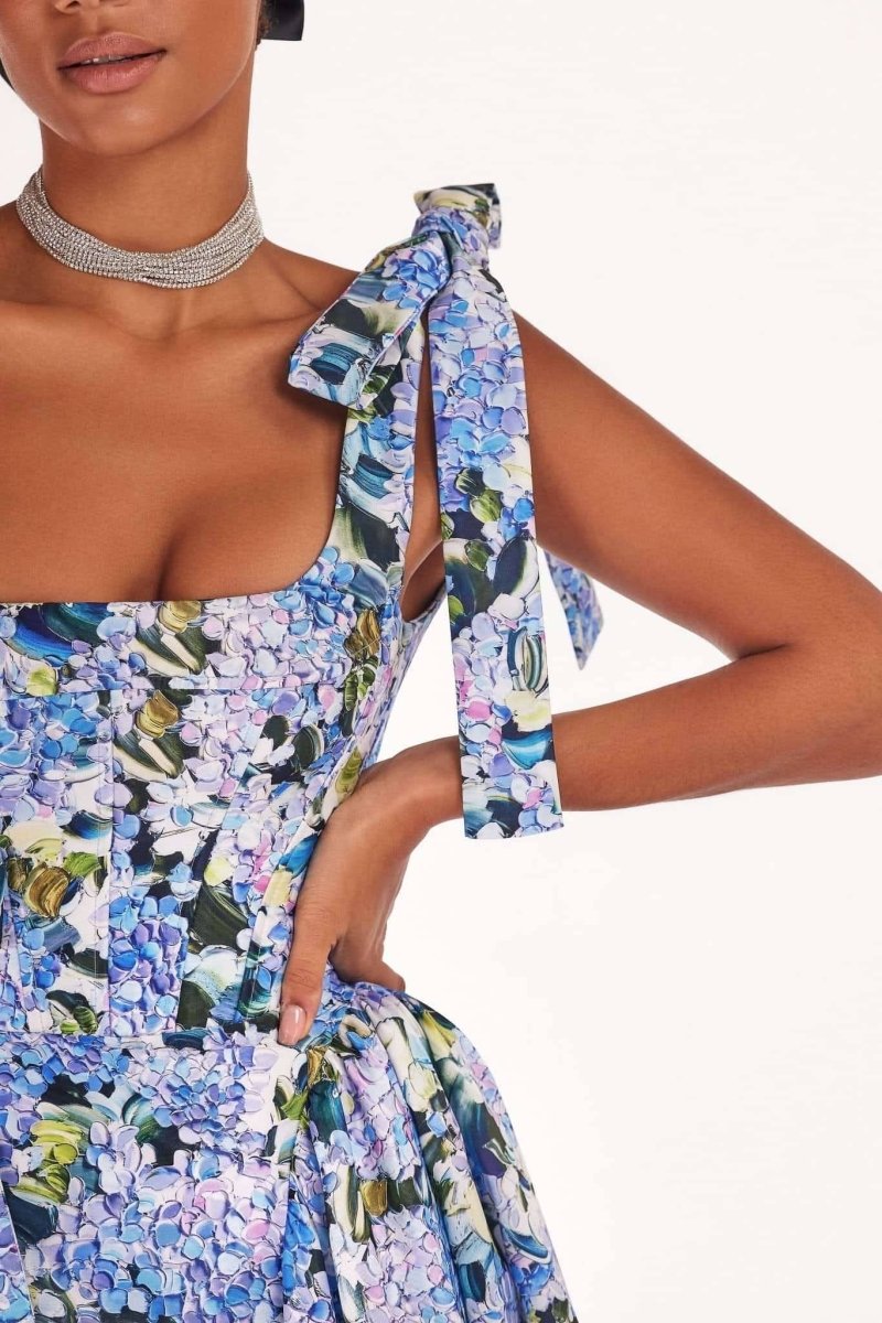 Kacey Hydrangea Printed Strap Maxikjole