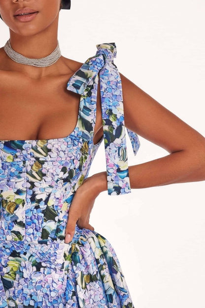 Kacey Hydrangea Printed Strap Maxikjole