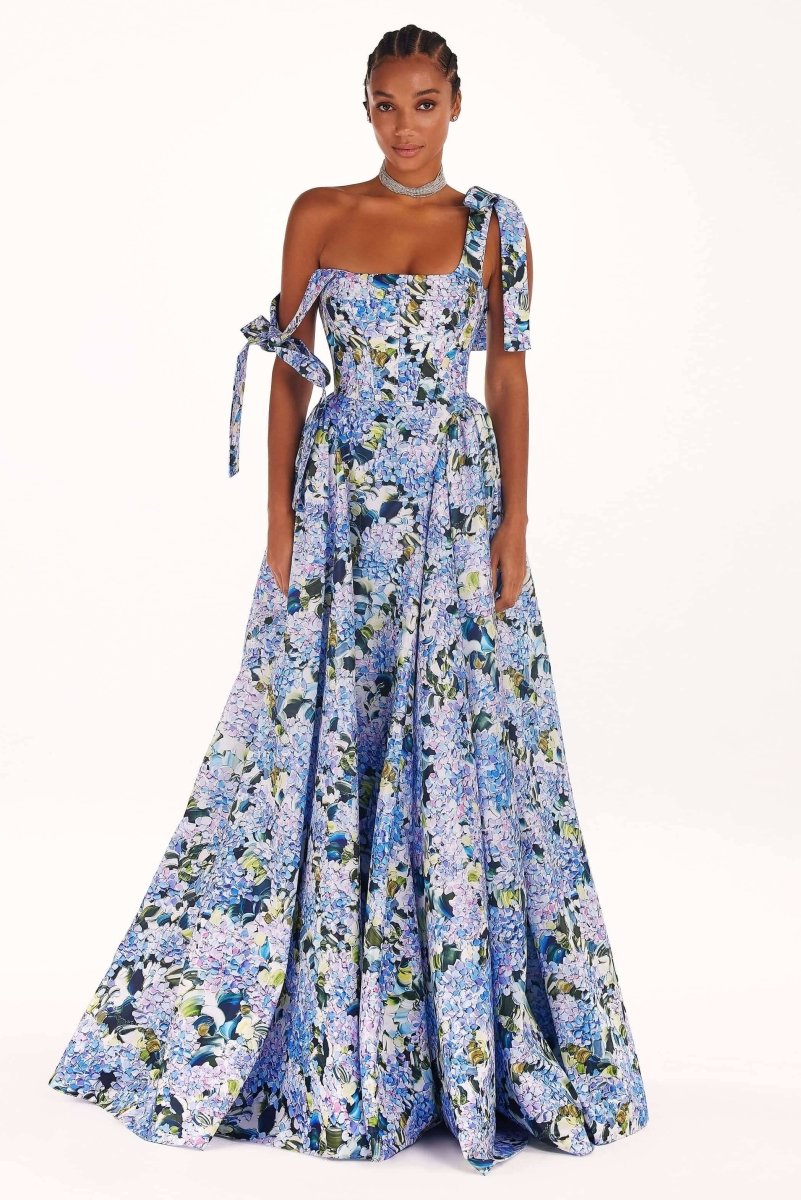 Kacey Hydrangea Printed Strap Maxikjole