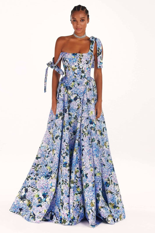 Kacey Hydrangea Printed Strap Maxikjole