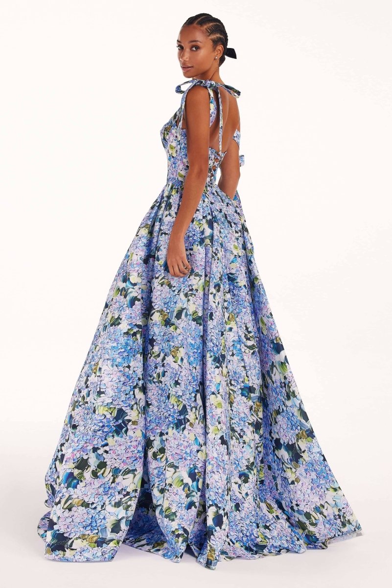 Kacey Hydrangea Printed Strap Maxikjole
