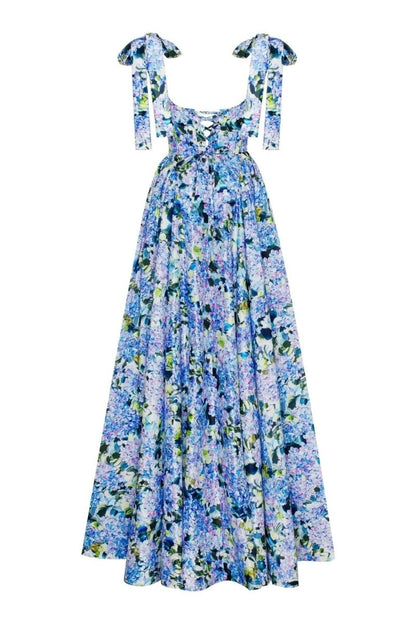 Kacey Hydrangea Printed Strap Maxikjole